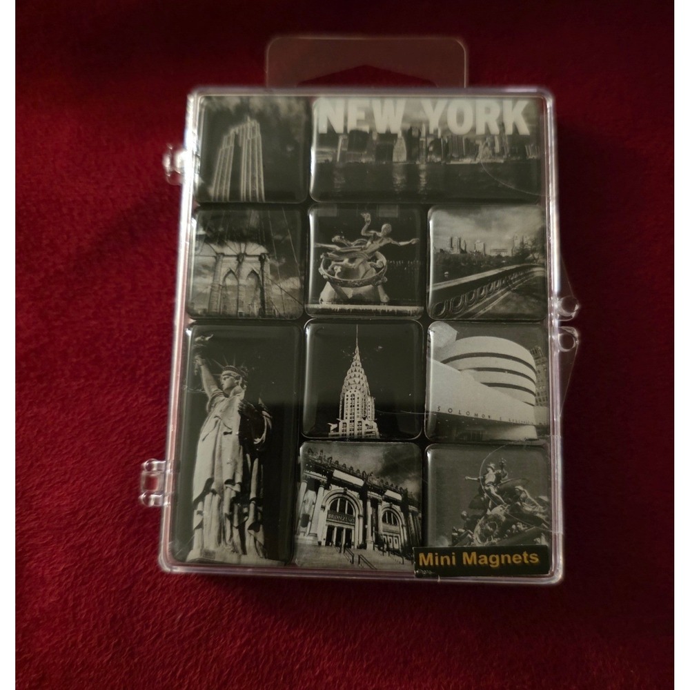New York City Mini Magnets Set Jon Ortner Photography Black White 11 Piece NYC